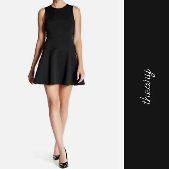 Theory | Dresses | Theory Tillora Mod Knit Fit Flare Dress In Black |  Poshmark